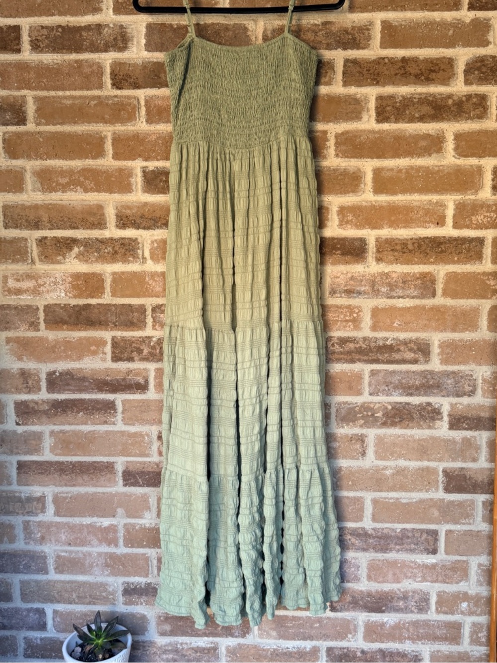 SHEIN Light Sage Smocked Maxi Dress